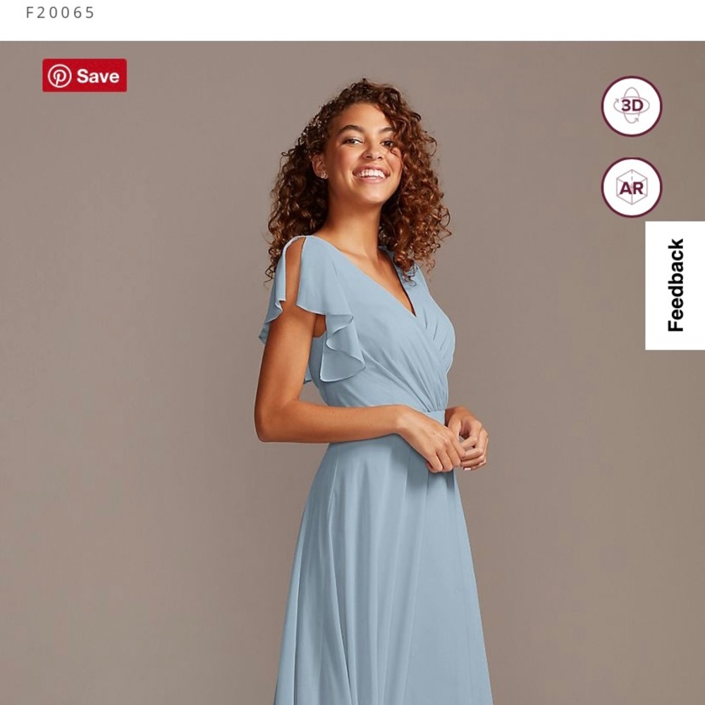 Flutter Sleeve Full Skirt Bridesmaid Dress